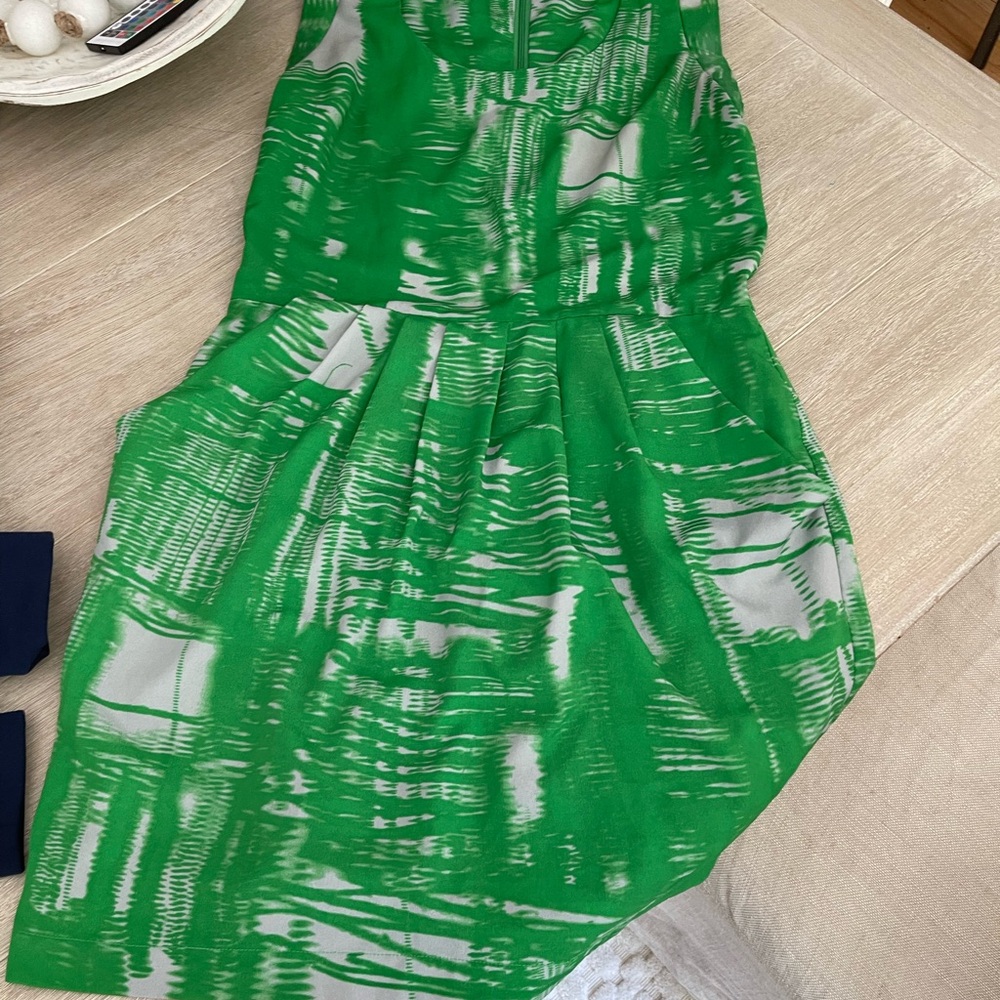 Collective Concepts Green and Gray Dress